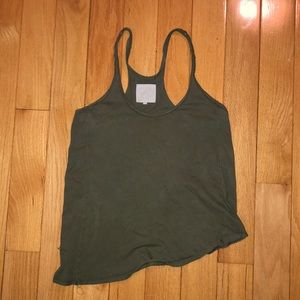 Green razor back tank top